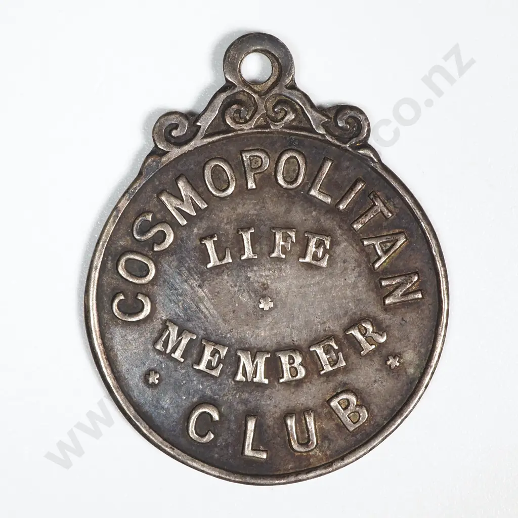 New Zealand Cosmopolitan Club Life Member Sterling Silver Medal Image 1++