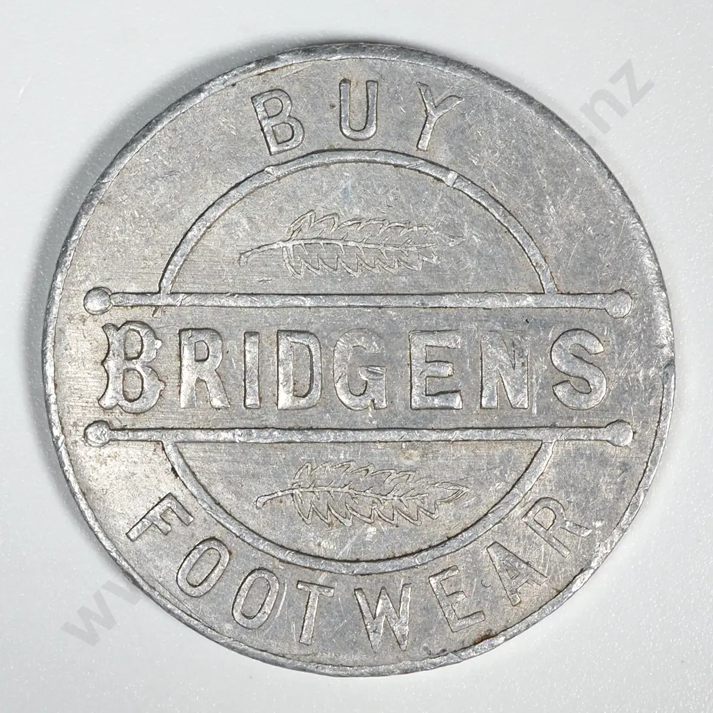 1938 Auckland Winter Show Advertising Token Bridgens Footwear Number A18 CV $150 Image 1++