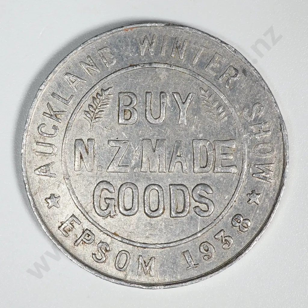 1938 Auckland Winter Show Advertising Token Bridgens Footwear Number A18 CV $150 Image 1++