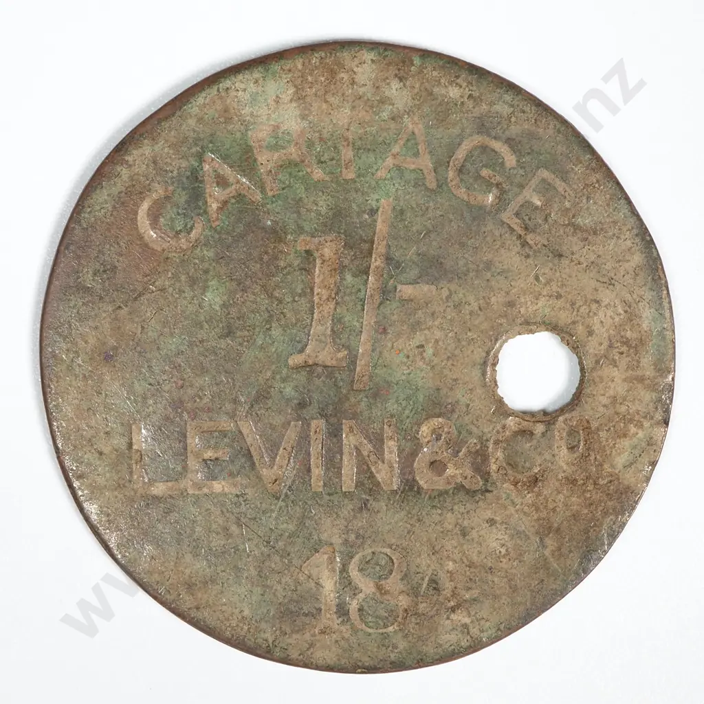Early 1900's New Zealand Levin & Co 1/- Cartage Check CV $500 Image 1++