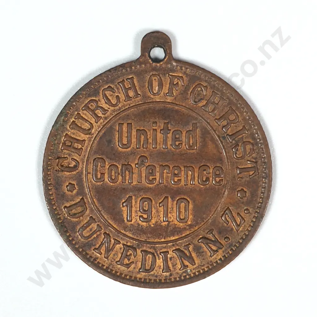 1910 New Zealand Church of Christ Conference in Gilt Metal: Morel 1910/2 Image 1++