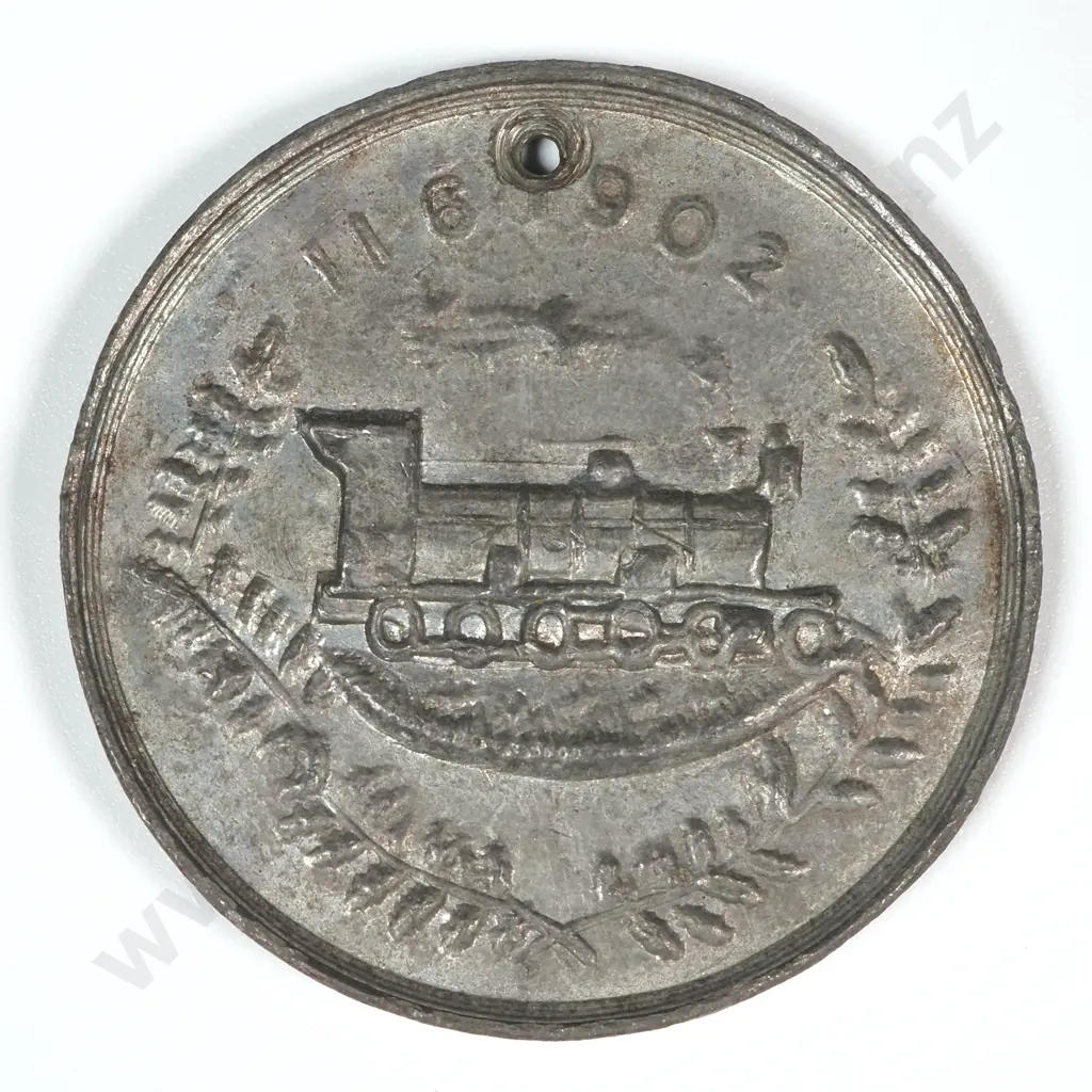 1902 New Zealand Petone Boer War Peace Medal From the Petone Railway Workshops: Morel 1902/2 Image 1++