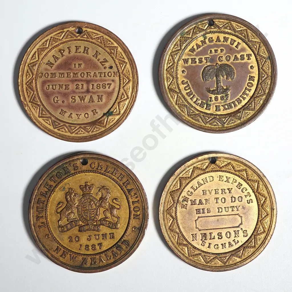 Four 1897 New Zealand Queen Victoria Diamond Jubilee Medals Image 1++