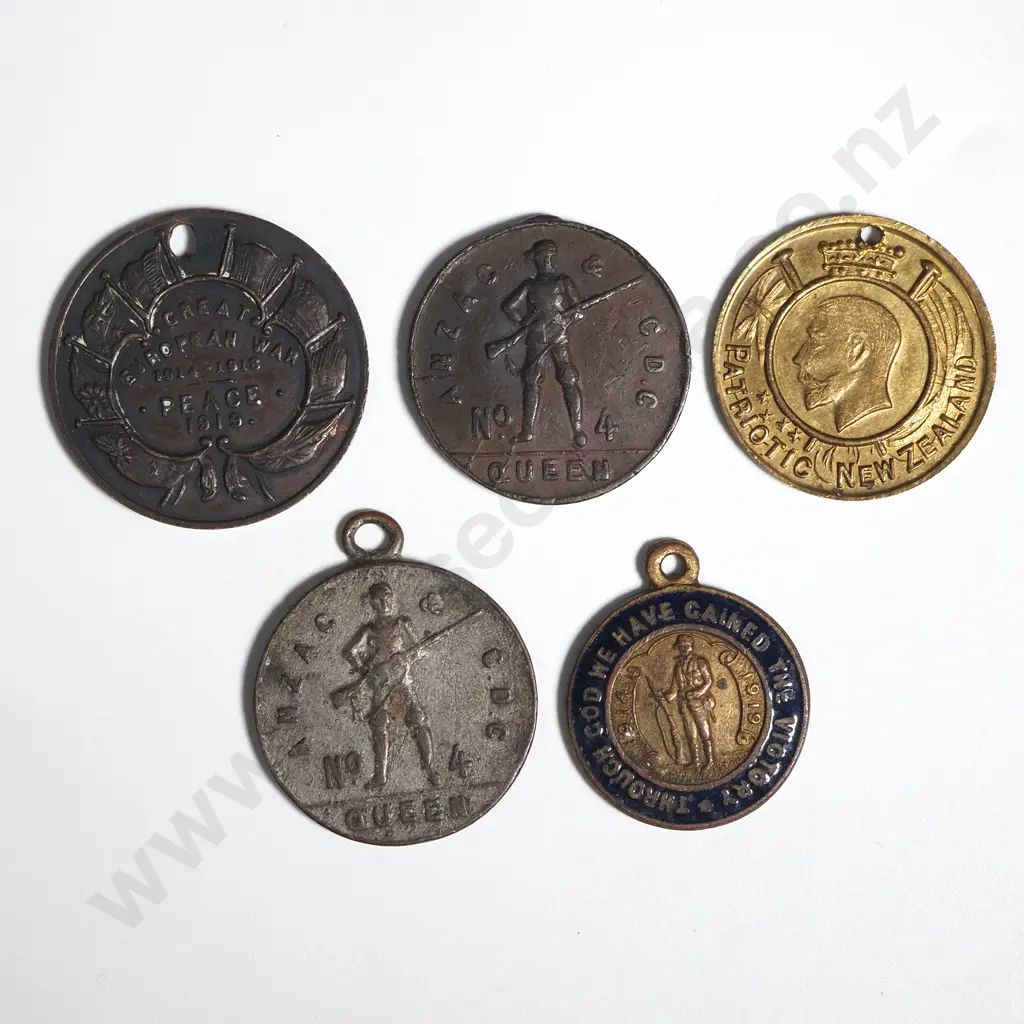 Five WW1 New Zealand Medalets Image 1++