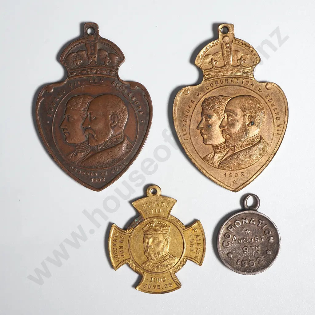 Four 1901 King Edward VII Coronation Medalets Image 1++