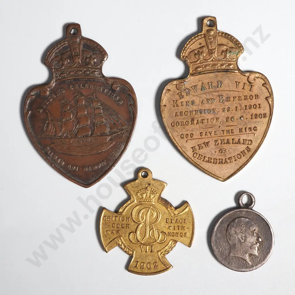 Four 1901 King Edward VII Coronation Medalets Image 1++