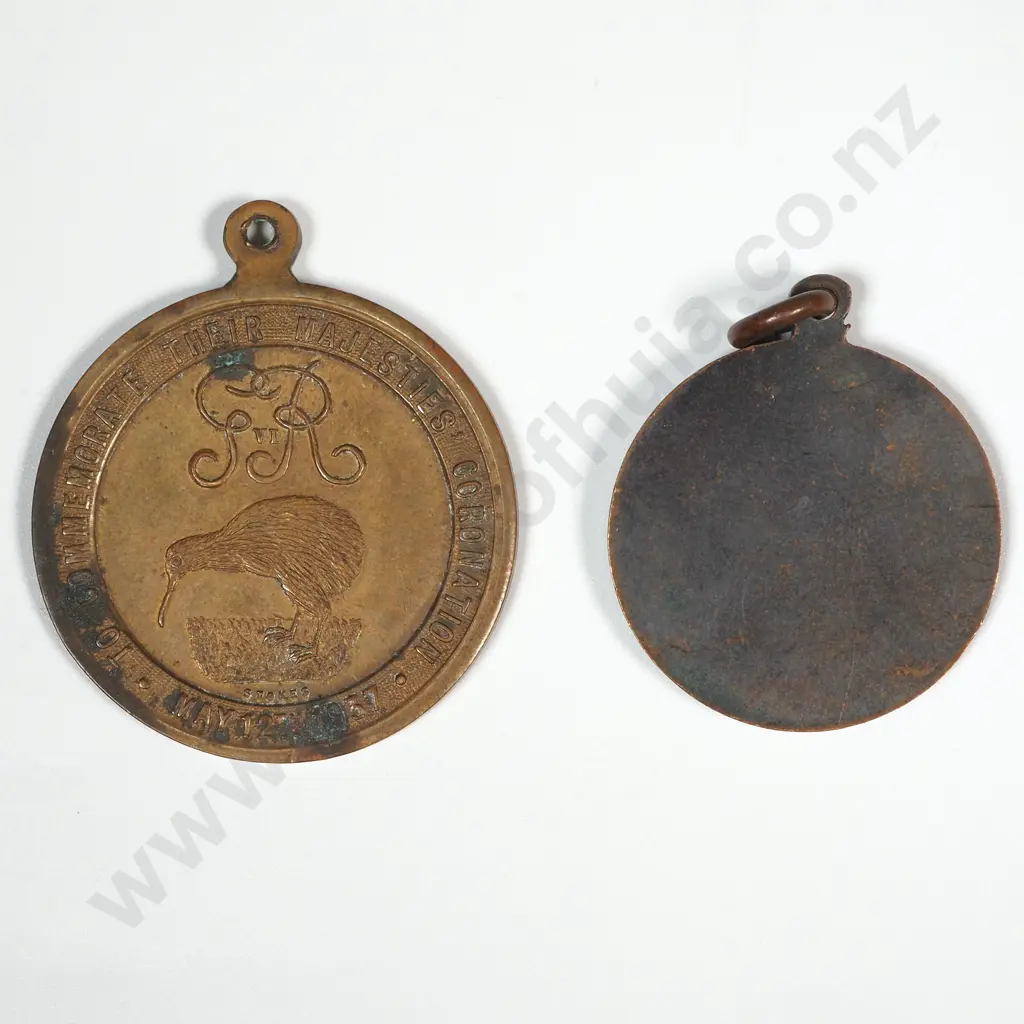 Two 1937 New Zealand King George VI Coronation Medals Image 1++
