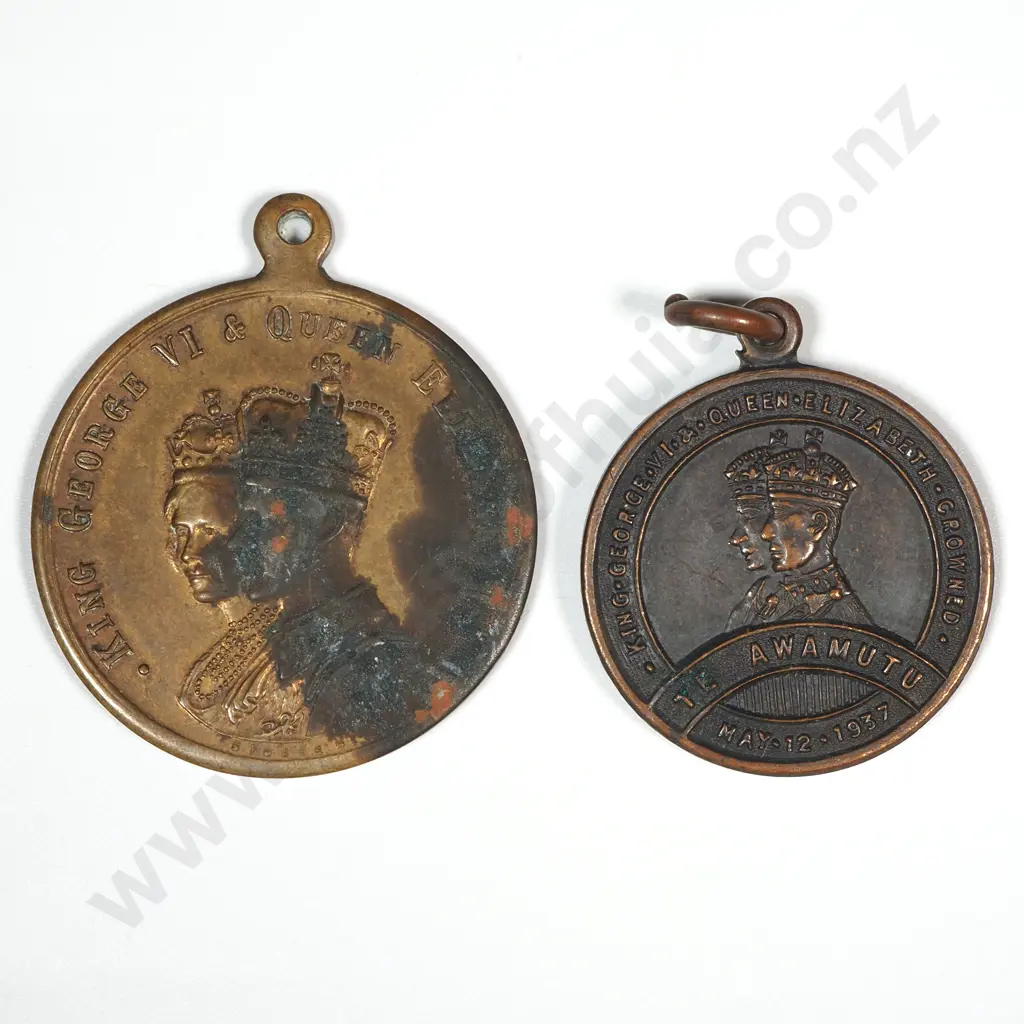 Two 1937 New Zealand King George VI Coronation Medals Image 1++