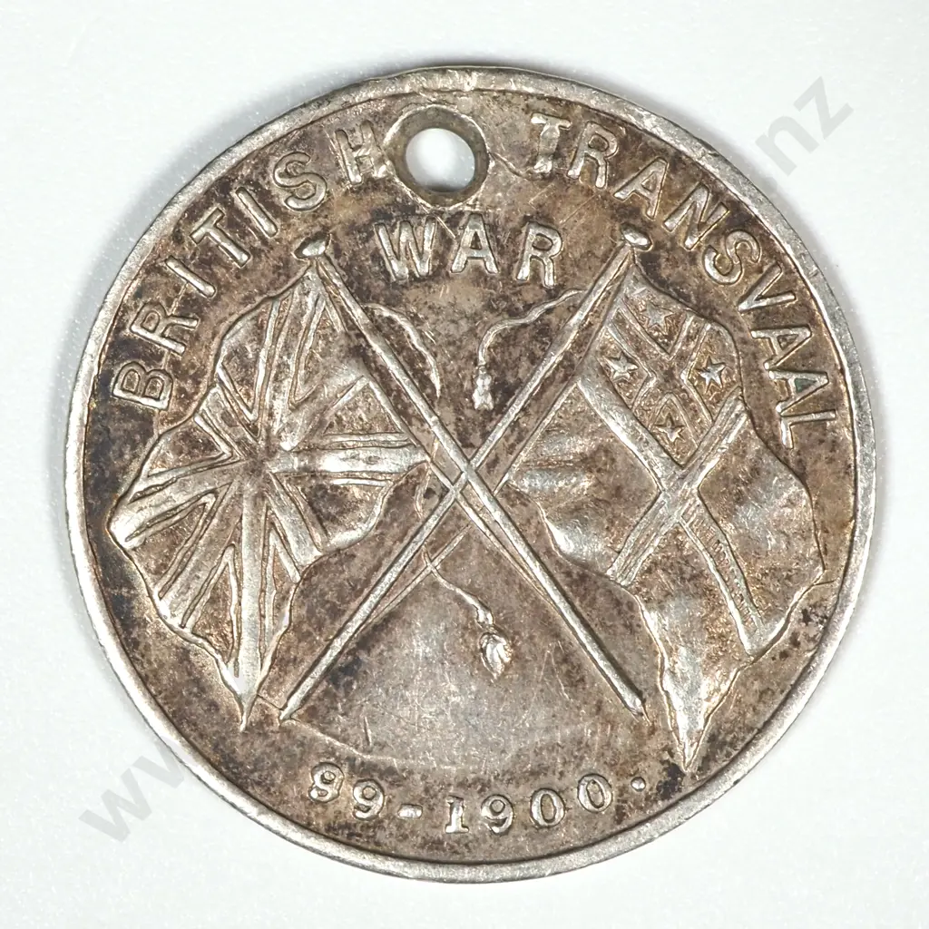 1899-1900 South African Transvaal War Silver Medal: Morel 1899-00/6 ( Holed) Image 1++