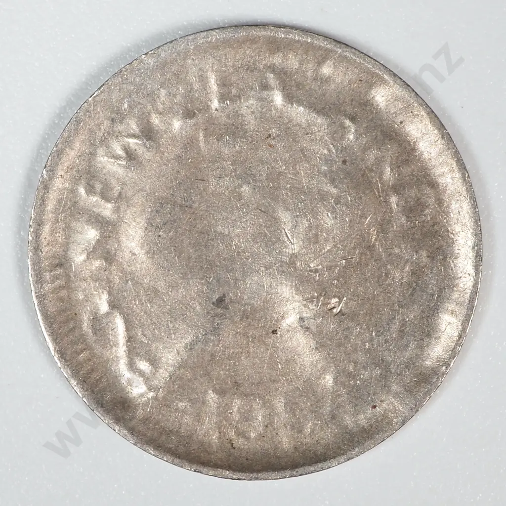 Error Coin: 1964 New Zealand Elizabeth II Threepence w Split Planchet Image 1++