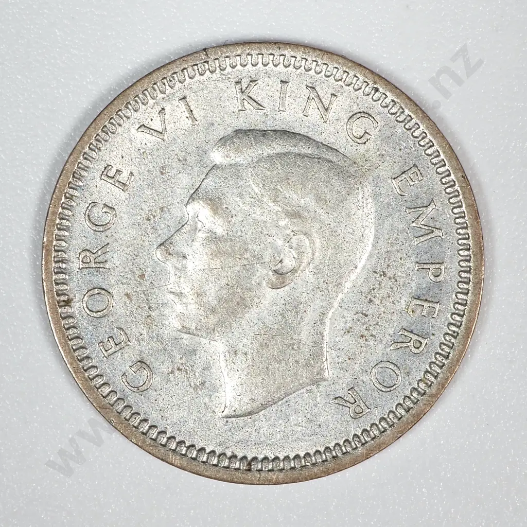 Error Coin: 1944 New Zealand George VI Threepence w Filled Second 4 Image 1++