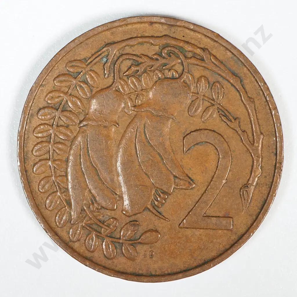 Error Coin: 1967 New Zealand Elizabeth II Two Cent w Extra Metal on Obverse Image 1++