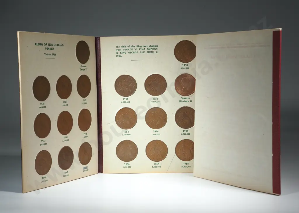 John Bertrand New Zealand Penny Album in Excellent Condition Includes a Very Fine 1956 Strapless Image 1++