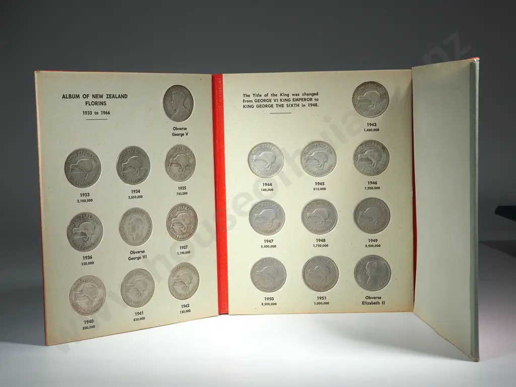 John Bertrand New Zealand Florin Album in Excellent Condition Includes 1946 Flat Back Image 1++