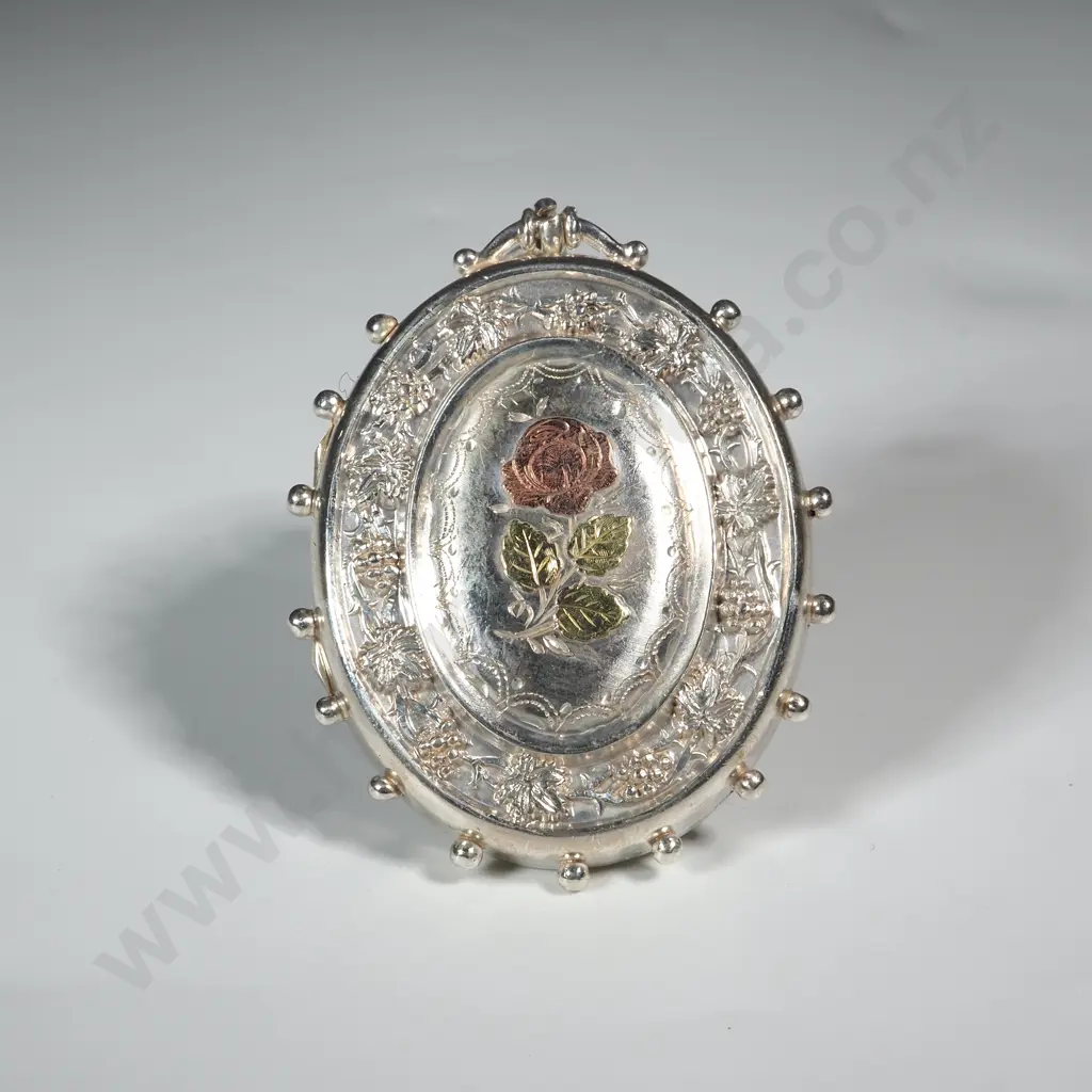 Exquisite Sterling Silver & Gold Locket Pendant Image 1++
