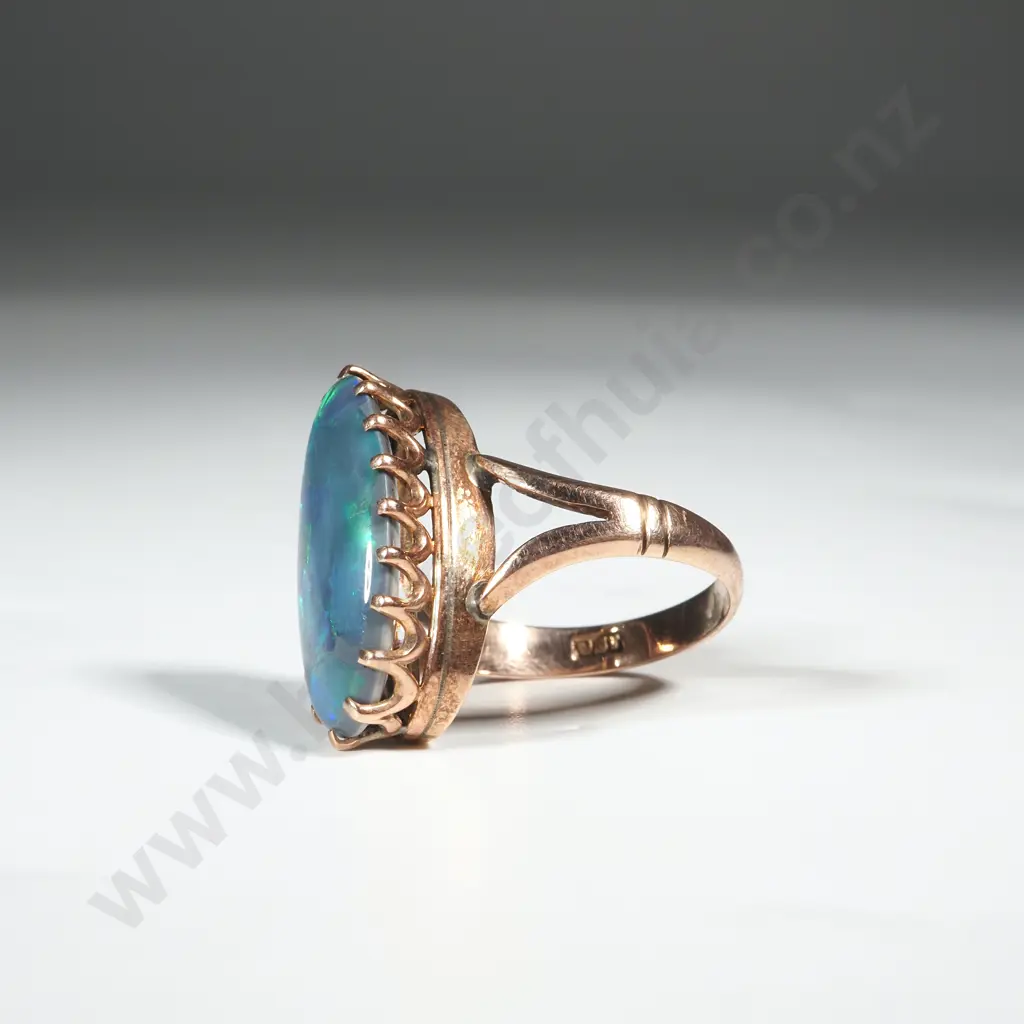 Antique Black Opal Ring Image 1++