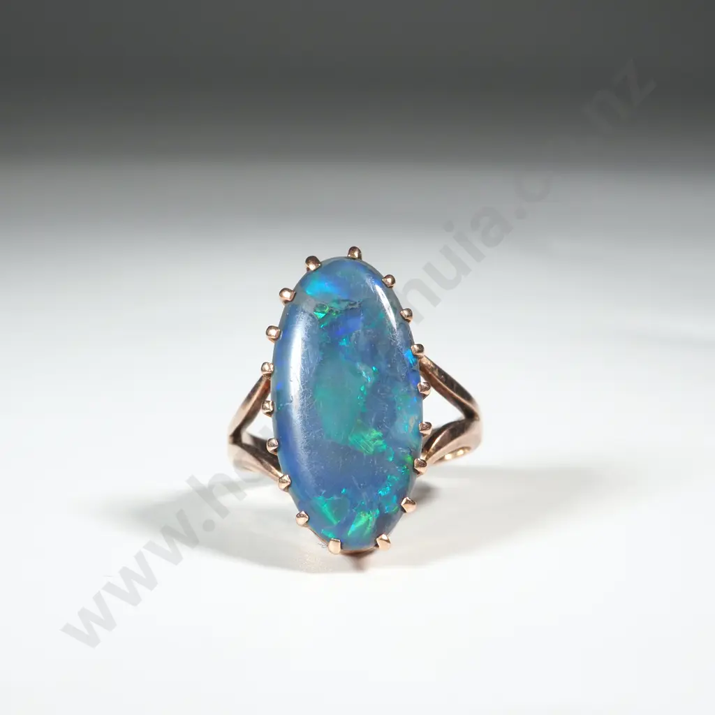 Antique Black Opal Ring Image 1++