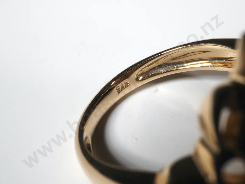 9ct Gold Citrine & Enamel Ring Image 1++