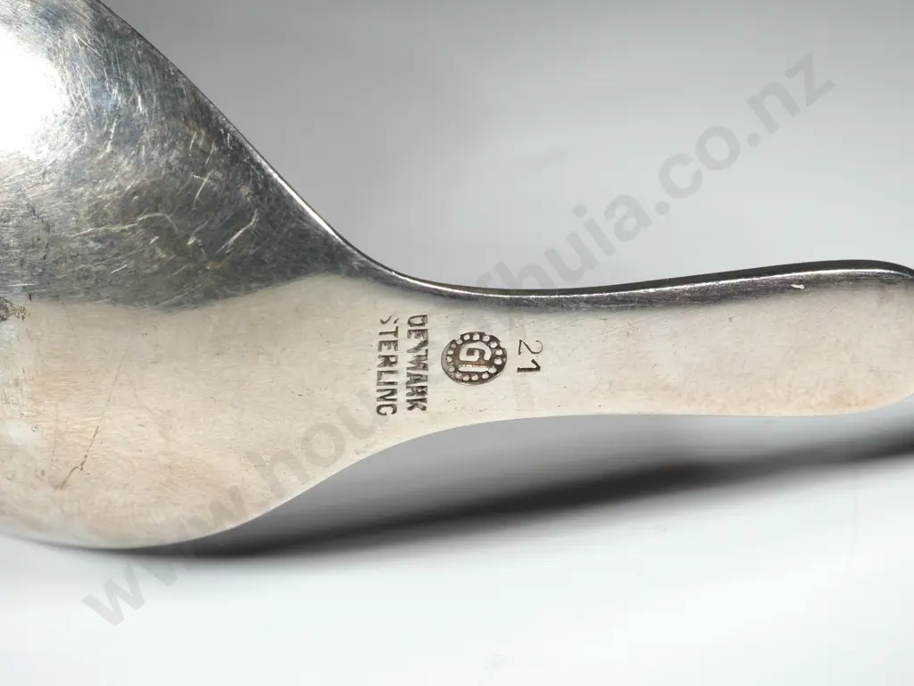 Georg Jensen Sterling Silver Caddy Spoon w Detailed Decoration Image 1++
