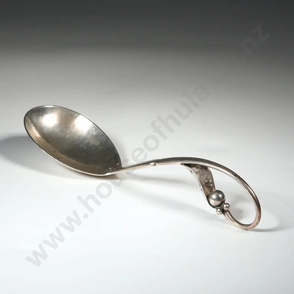 Georg Jensen Sterling Silver Caddy Spoon w Detailed Decoration Image 1++