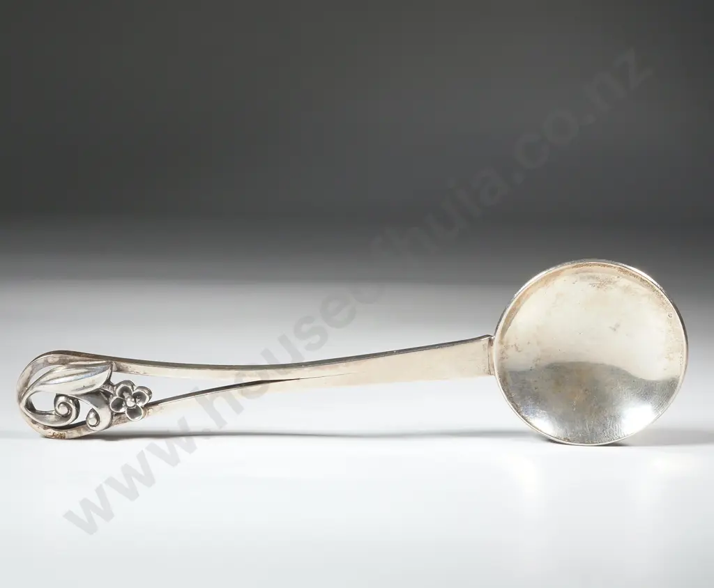 Georg Jensen Sterling Silver Caddy Spoon w Detailed Decoration Image 1++