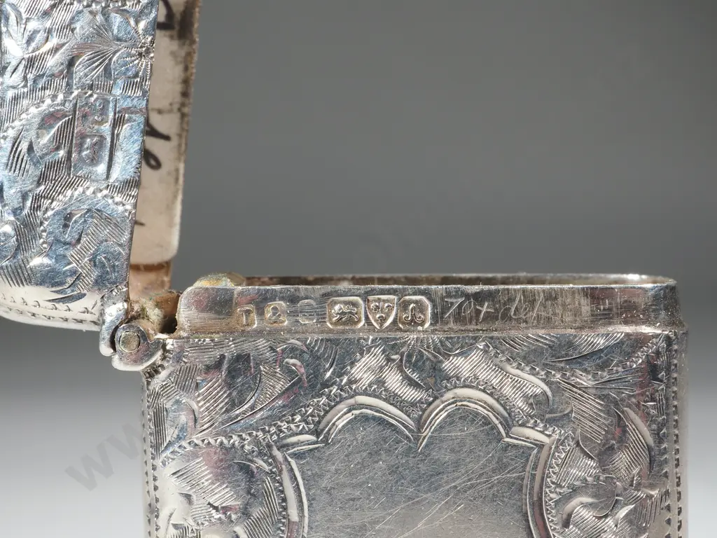 Sterling Silver Vesta Case - English Hallmarks Chester 1901 Image 1++