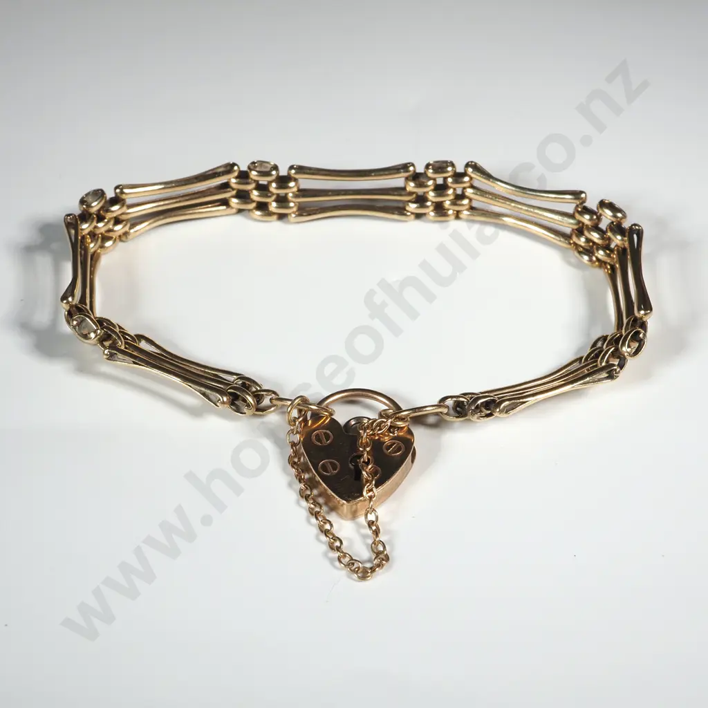 9ct Gold Gate Link Bracelet Image 1++