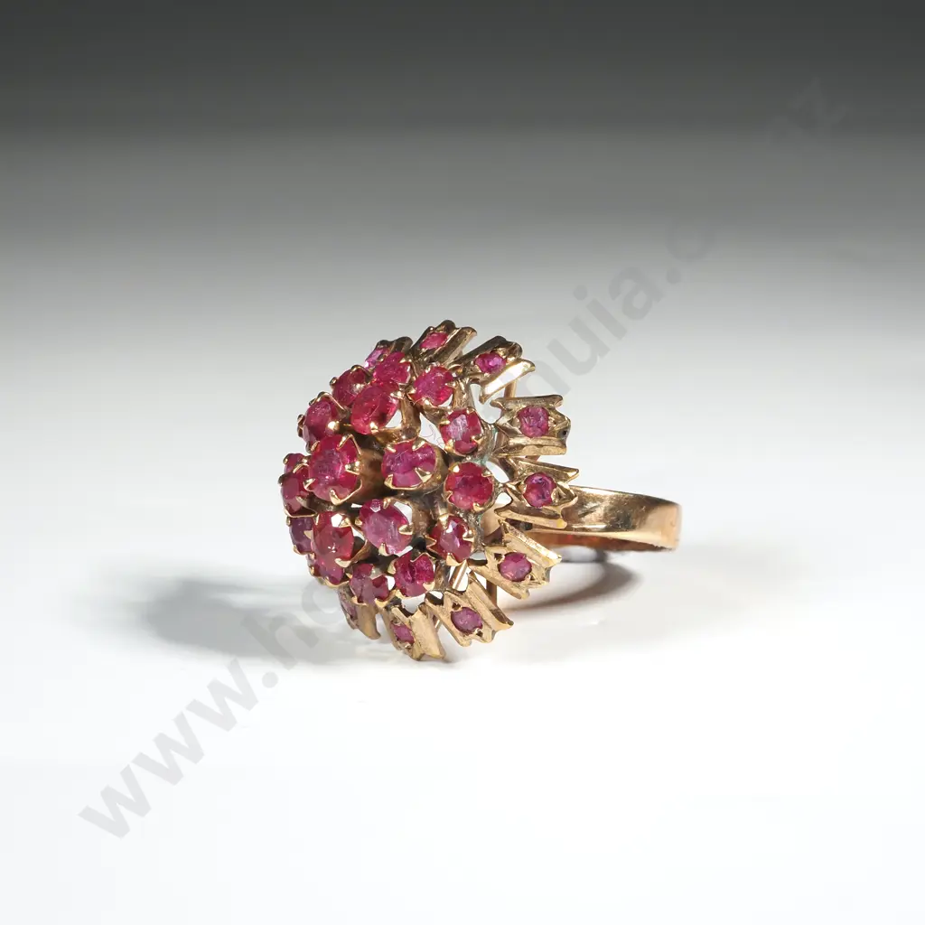 14ct Gold Red Gem Ring Image 1++