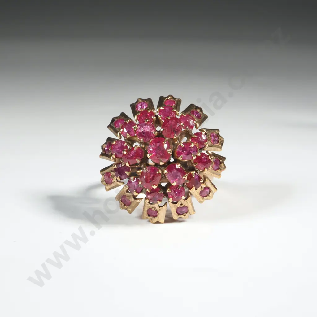 14ct Gold Red Gem Ring Image 1++