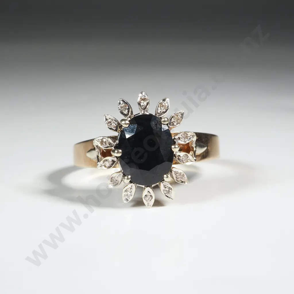 9ct Sapphire Diamond Ring Image 1++
