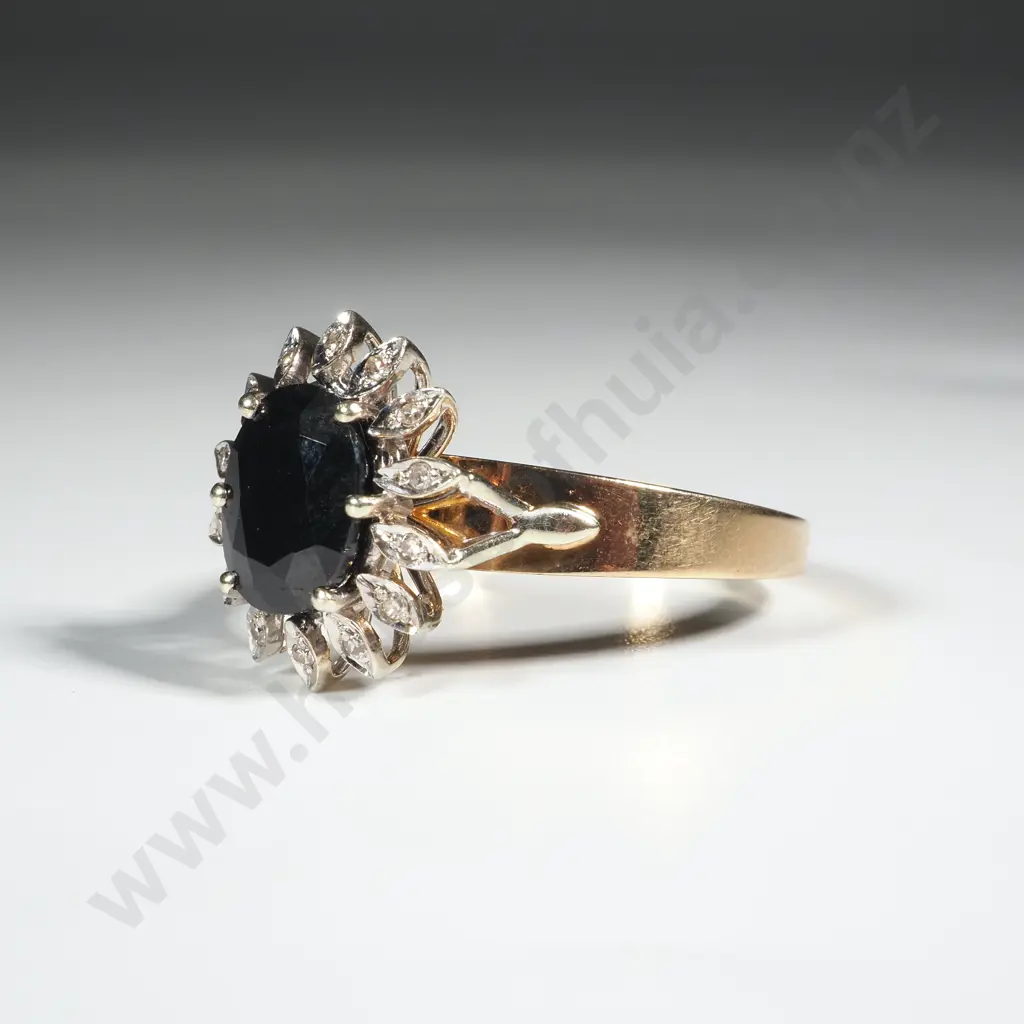 9ct Sapphire Diamond Ring Image 1++