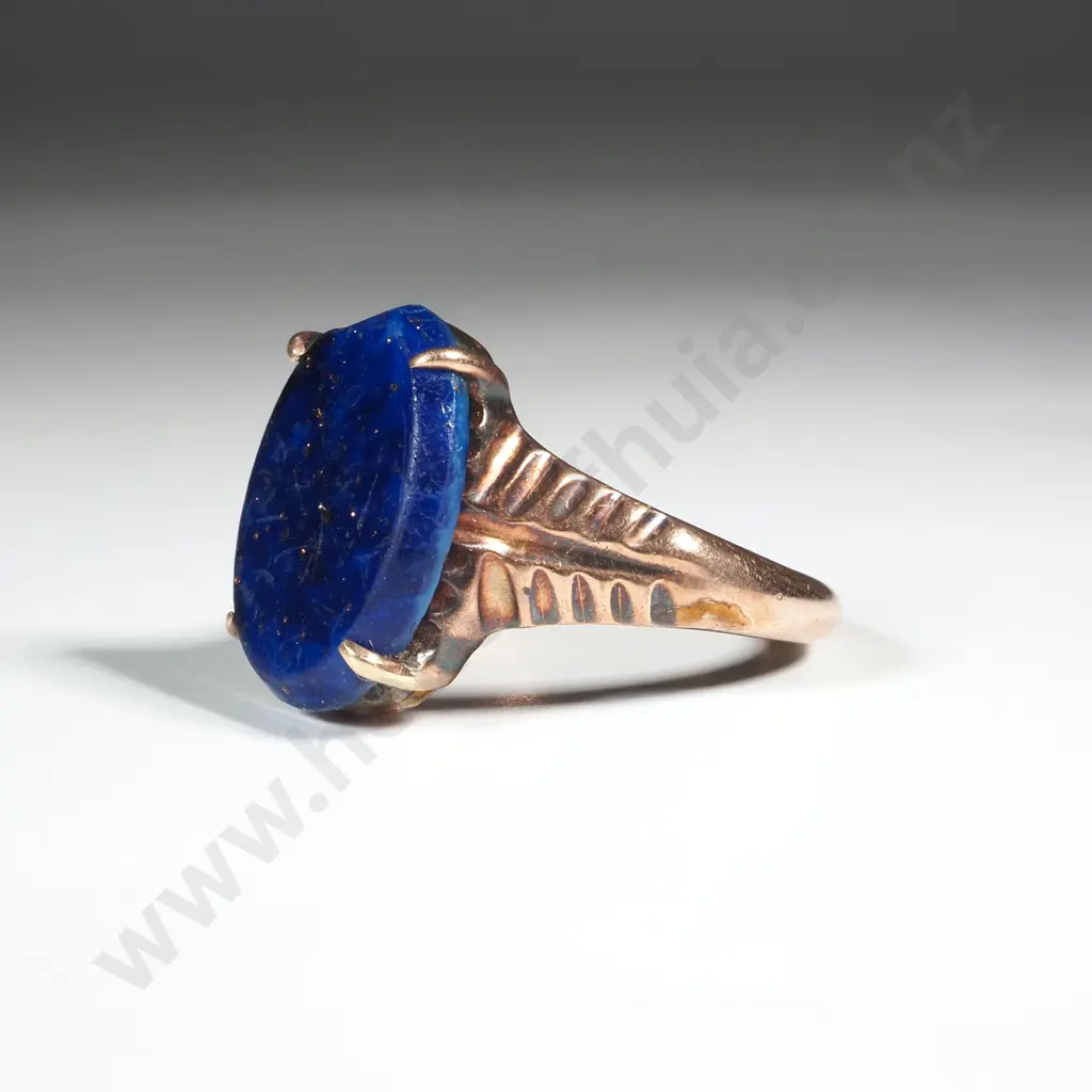 9ct Rose Gold Lapis Lazuli Signet Ring Image 1++