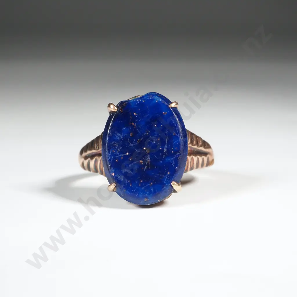 9ct Rose Gold Lapis Lazuli Signet Ring Image 1++