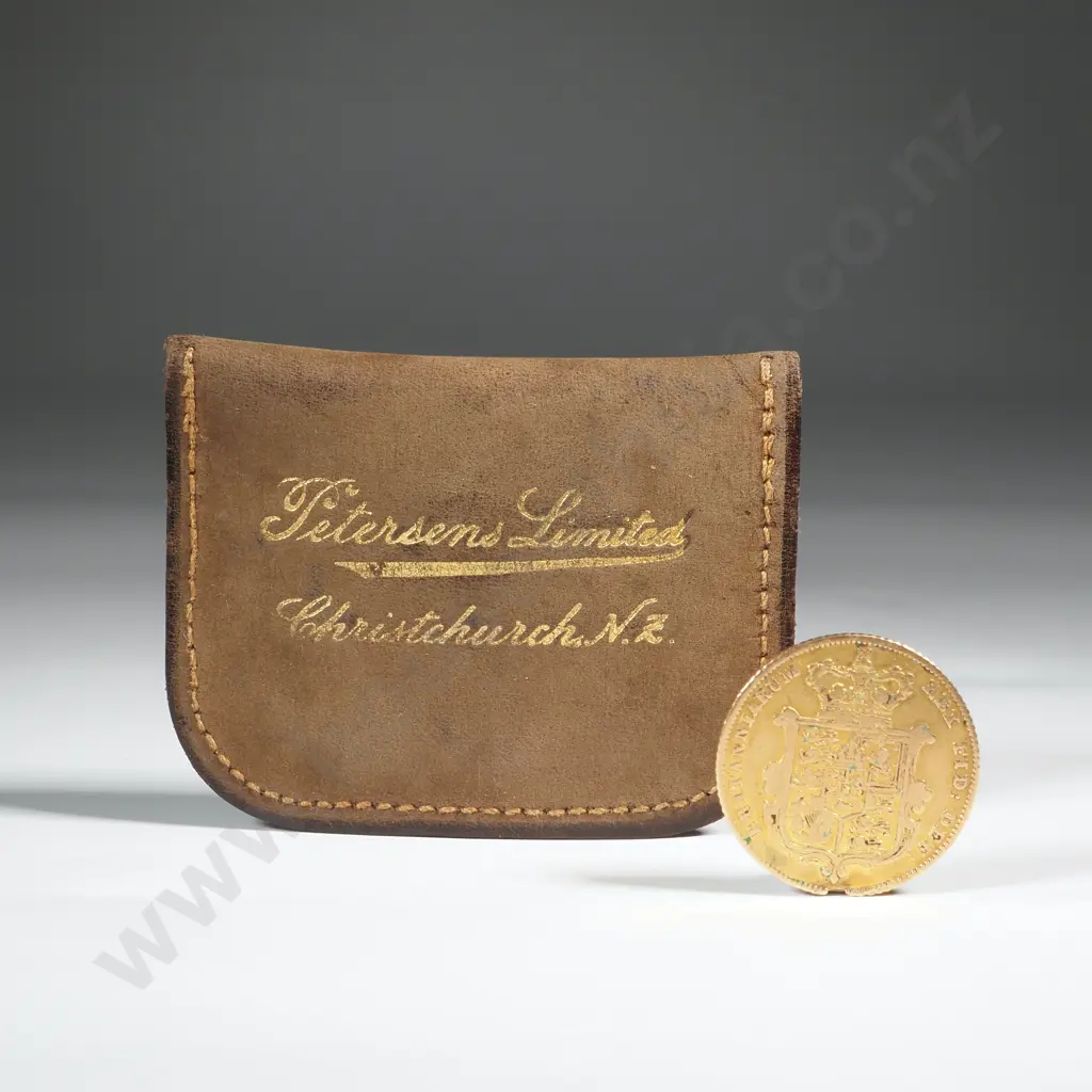 1828 United Kingdom Half Sovereign in Christchurch Petersons Jewellers Period Case Image 1++