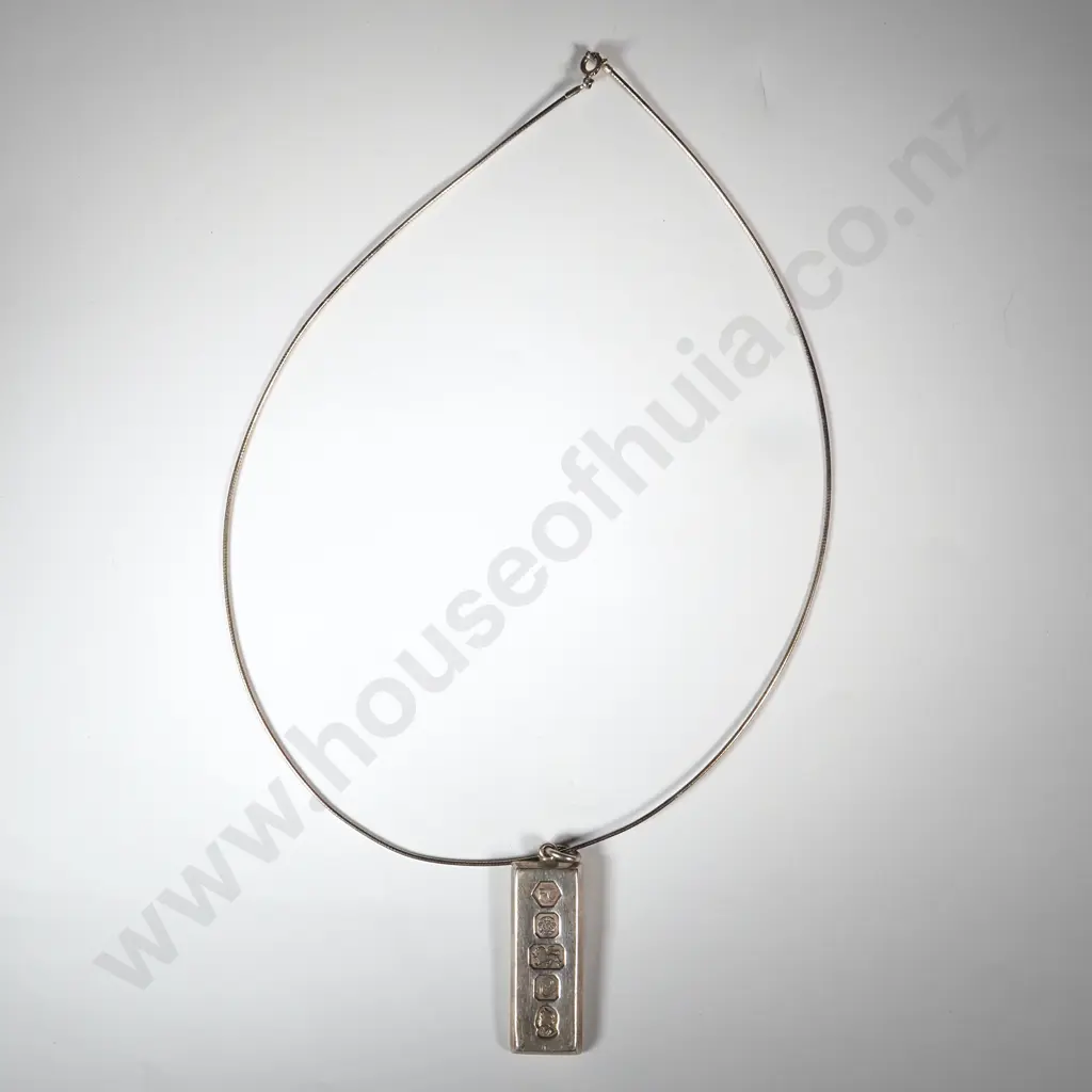 Sterling Silver Ingot on Sterling Silver Chain Image 1++