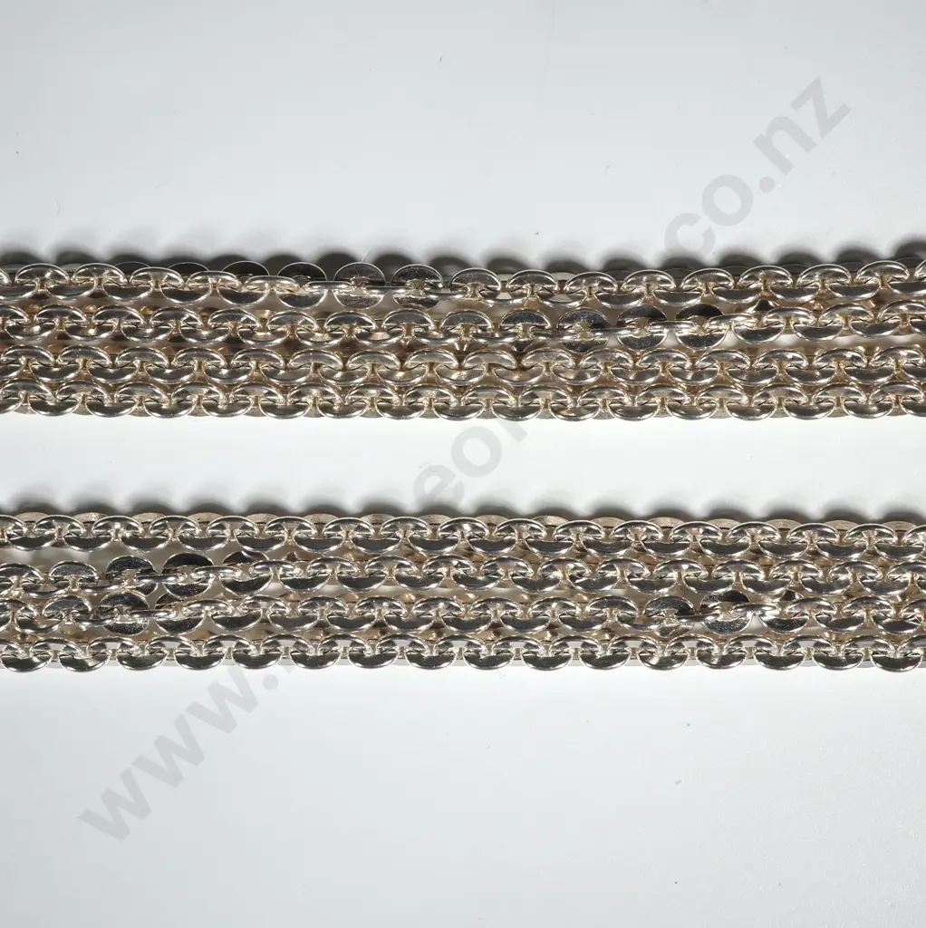 Two Sterling Silver Anchor Link Necklaces Image 1++