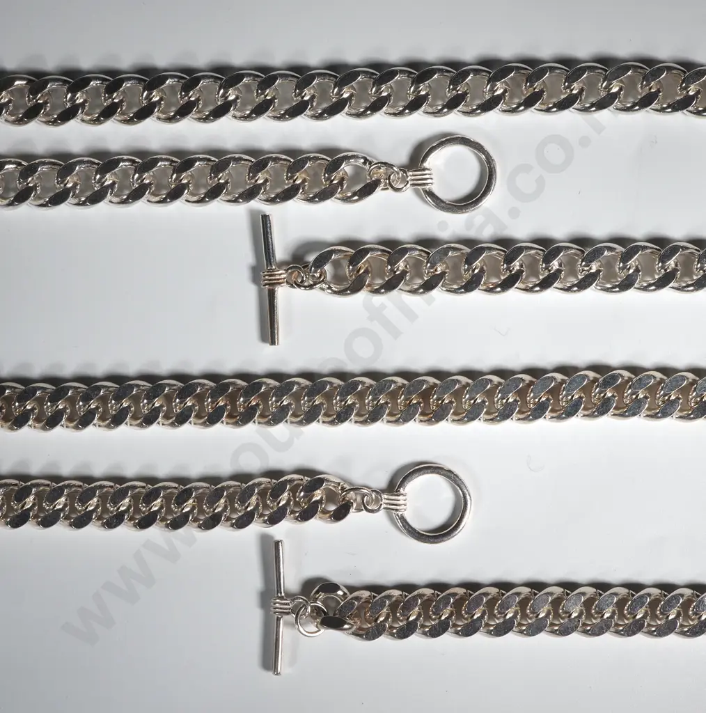 Two Sterling Silver Curb Link Necklaces Image 1++