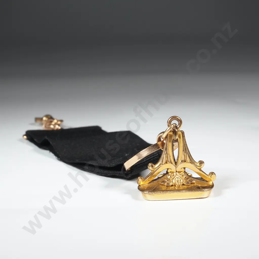 Orante Antique Ribbon Fob  in Rolled Gold - Unengraved Image 1++