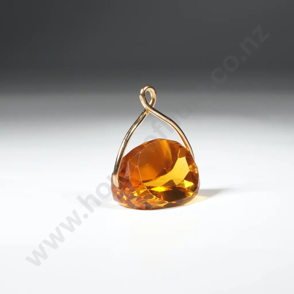 9ct Gold Citrine Spinning Fob Image 1++