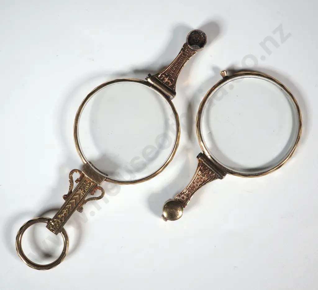 Antique 9ct Rolled Gold Lornette Glass A/F Image 1++