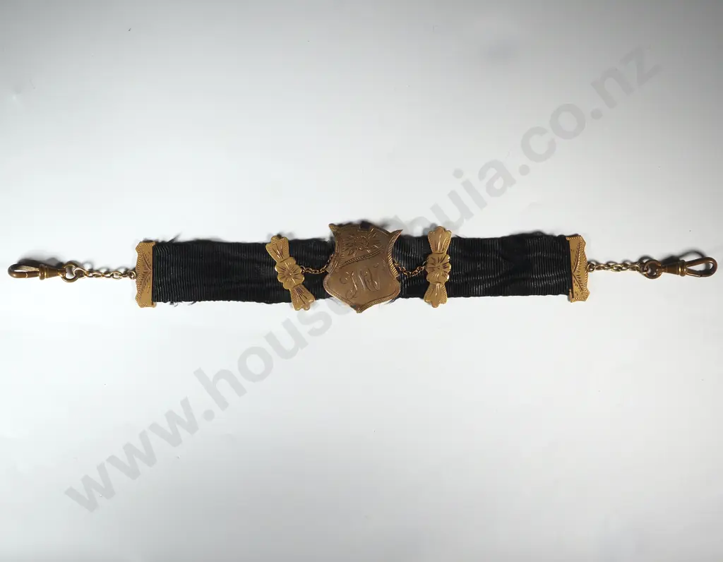 Antique 9ct Gold Ribbon Fob Suspender Image 1++