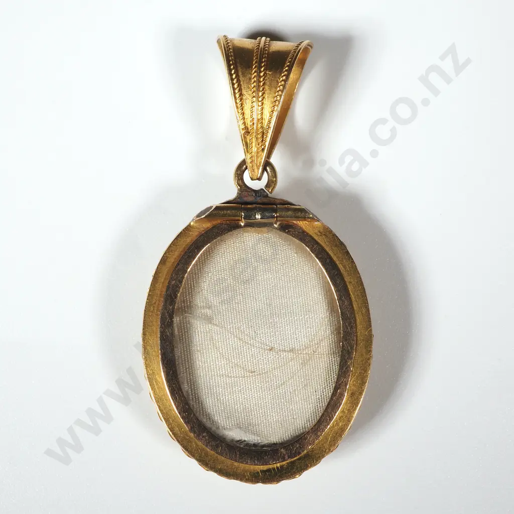 Antique 18ct Gold Pietra Jura Locket Brooch Image 1++
