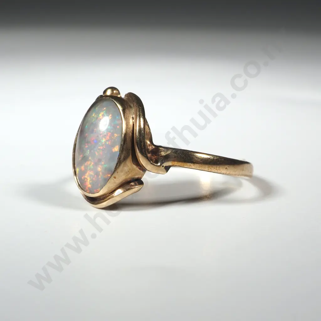 9ct Gold Opal Doublet Ring - Bezel Set Image 1++