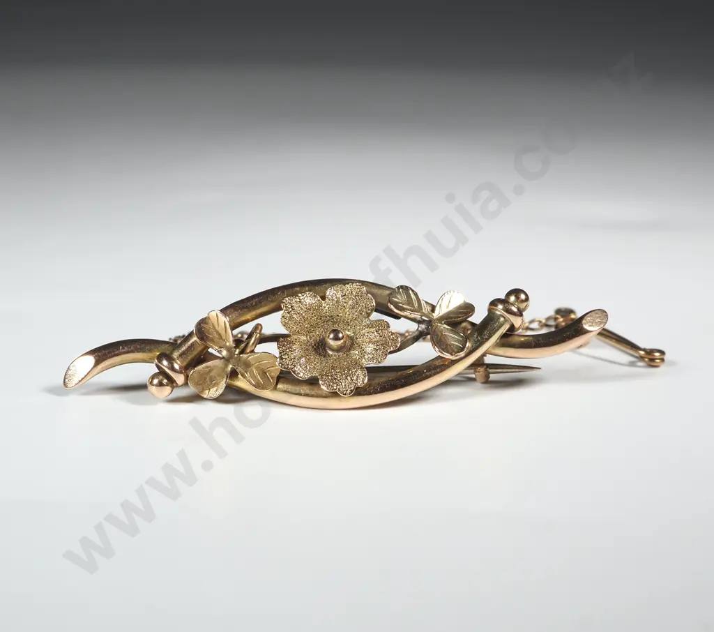 Antique 9ct Gold Brooch - Valued at $420.00 Image 1++
