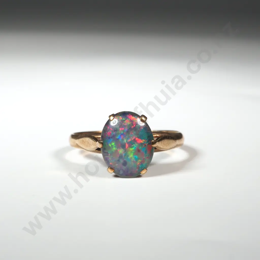 9ct Gold Opal Doublet Ring Image 1++
