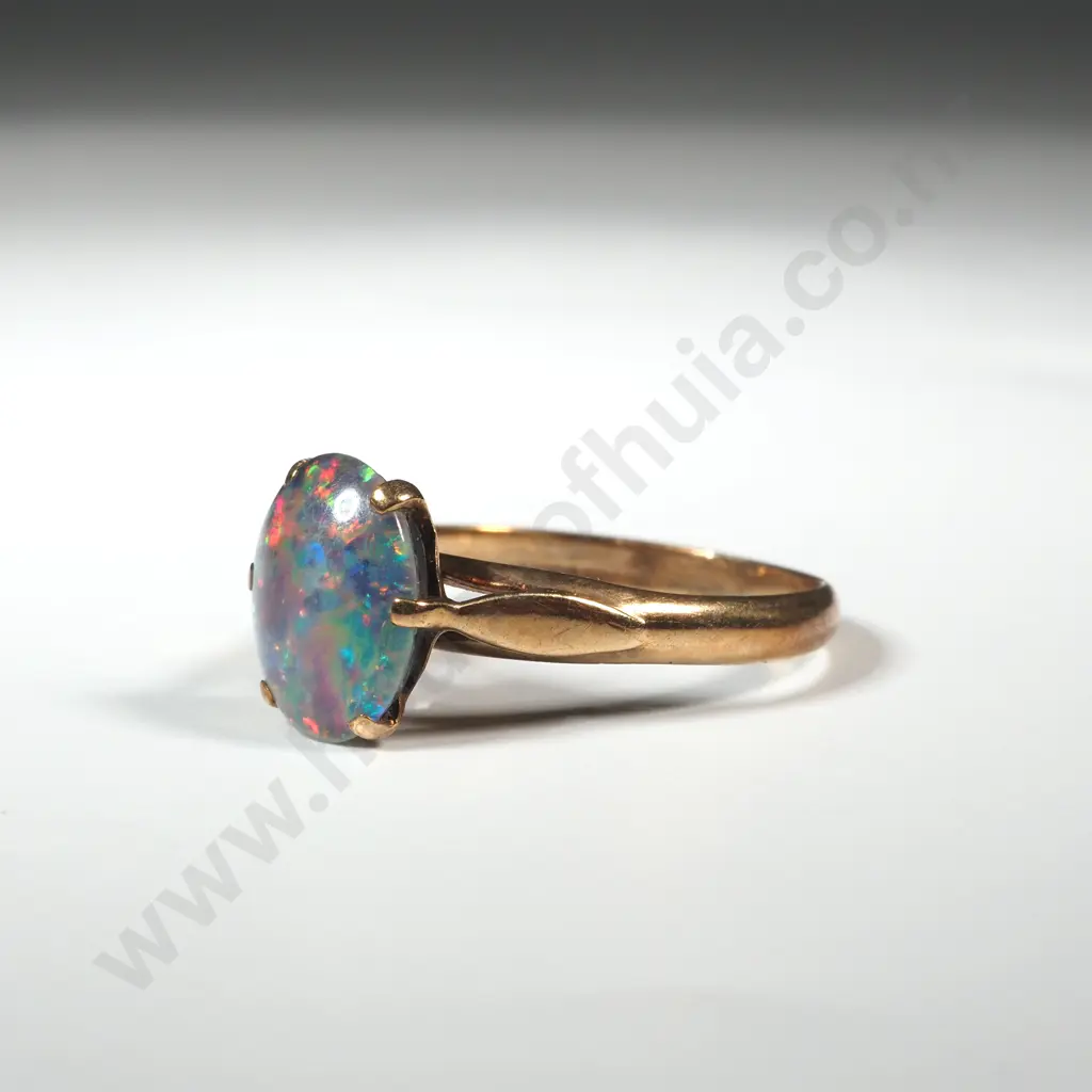 9ct Gold Opal Doublet Ring Image 1++
