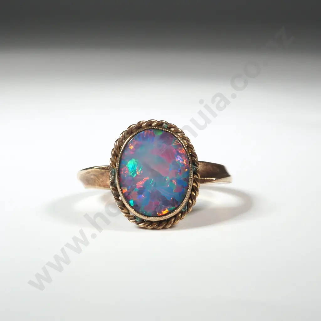 9ct Gold Opal Doublet Ring Image 1++