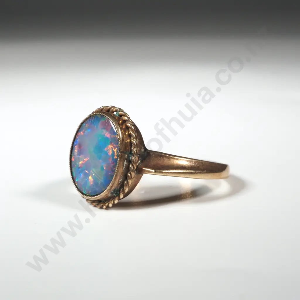 9ct Gold Opal Doublet Ring Image 1++