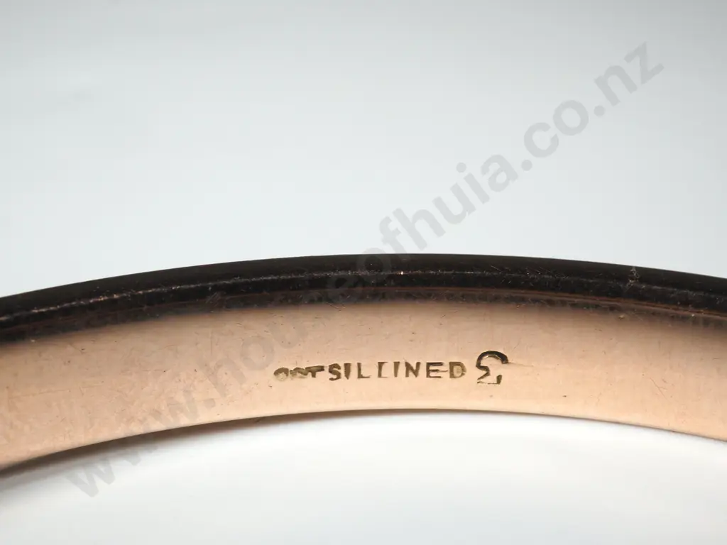 9ct Rose Gold on Sterling Silver Bangle Image 1++