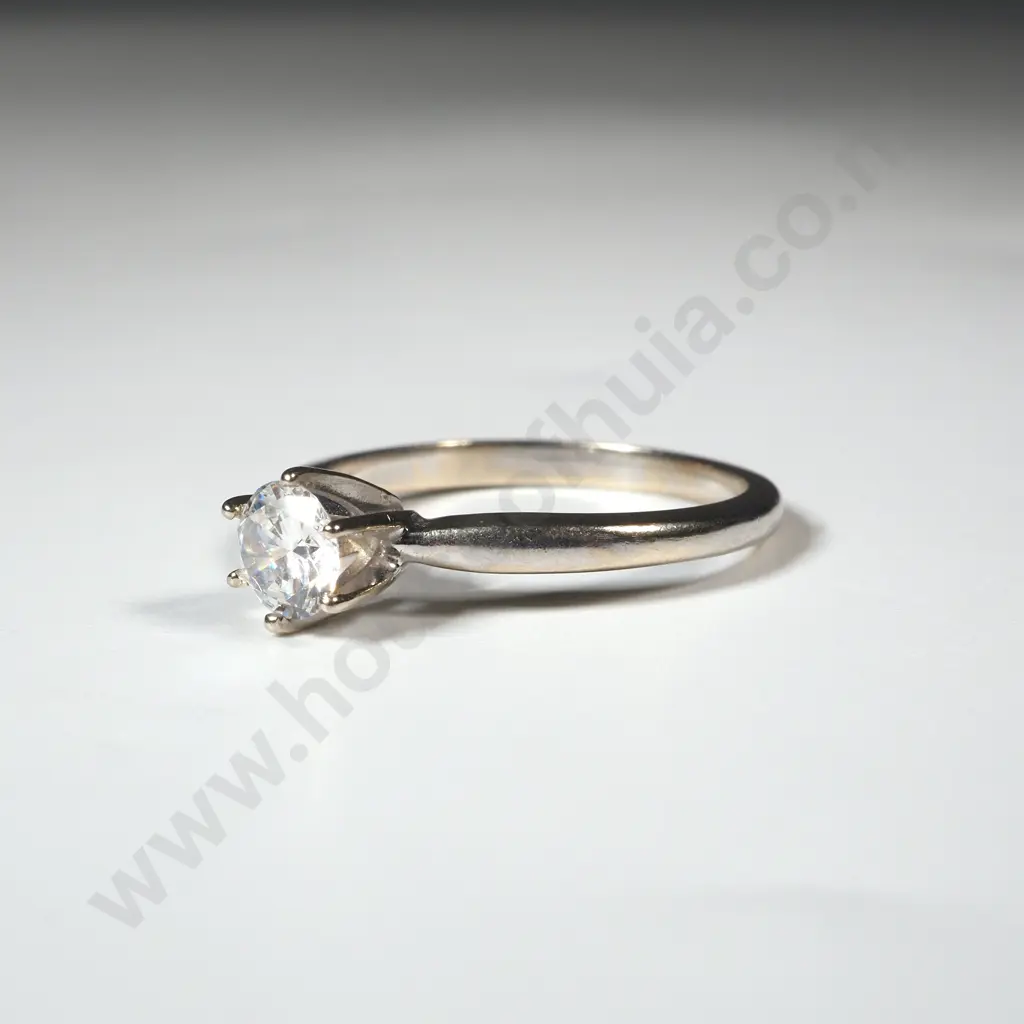 14ct White Gold Solitarie Ring Image 1++